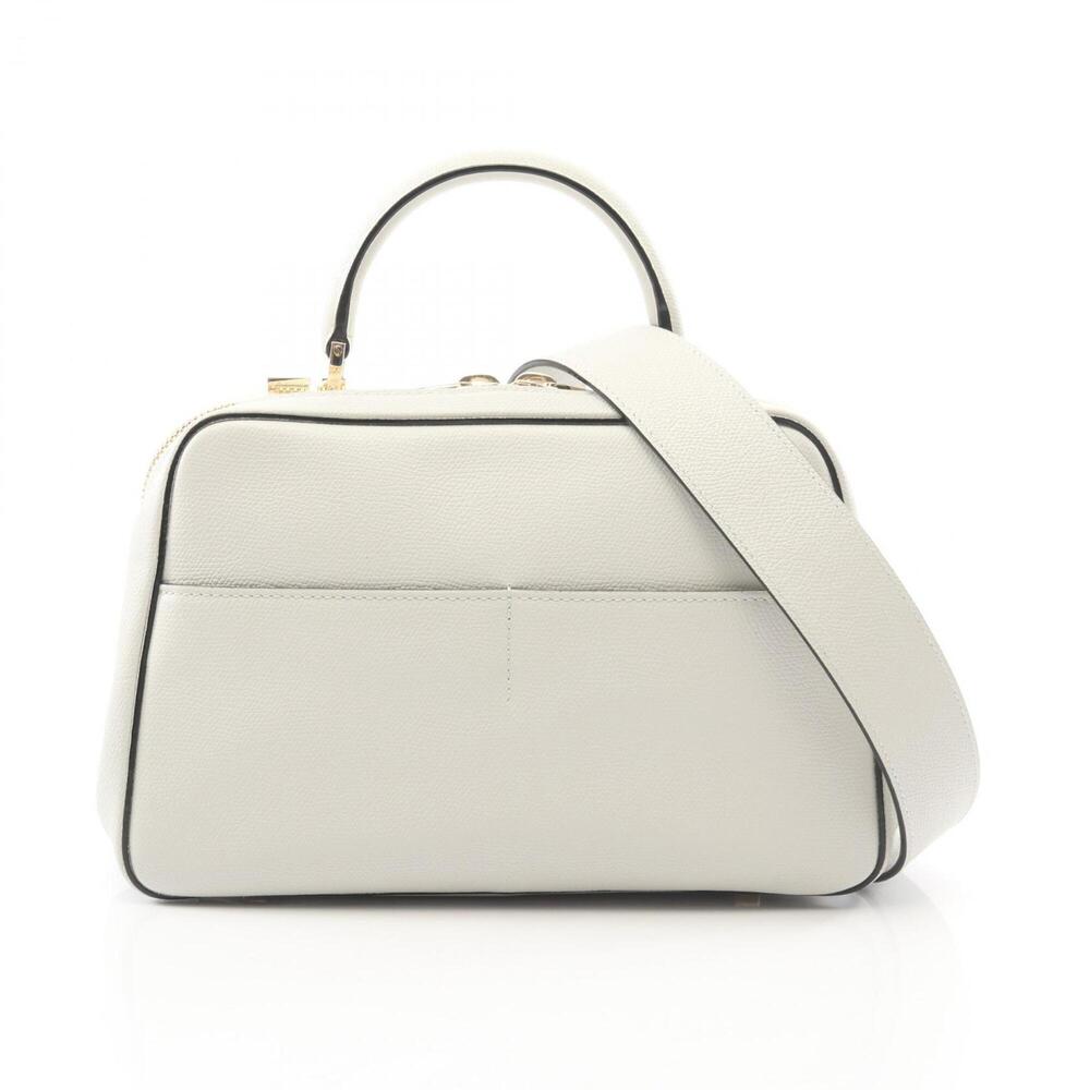 Valextra Serie Esse Medium 2-Way Handbag, Leather, Women's, White